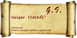 Gaiger Ildikó névjegykártya