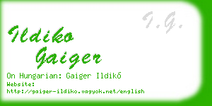 ildiko gaiger business card